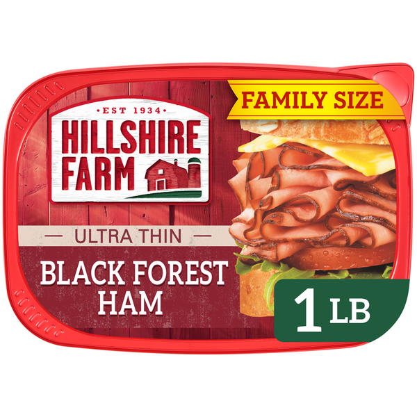 Lunch Meat Hillshire Farm Ultra Thin Sliced Black Forest Ham Sandwich Meat, 16 ounces hero