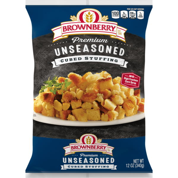 Instant Foods Brownberry Premium, Unseasoned Cubed Stuffing, hero