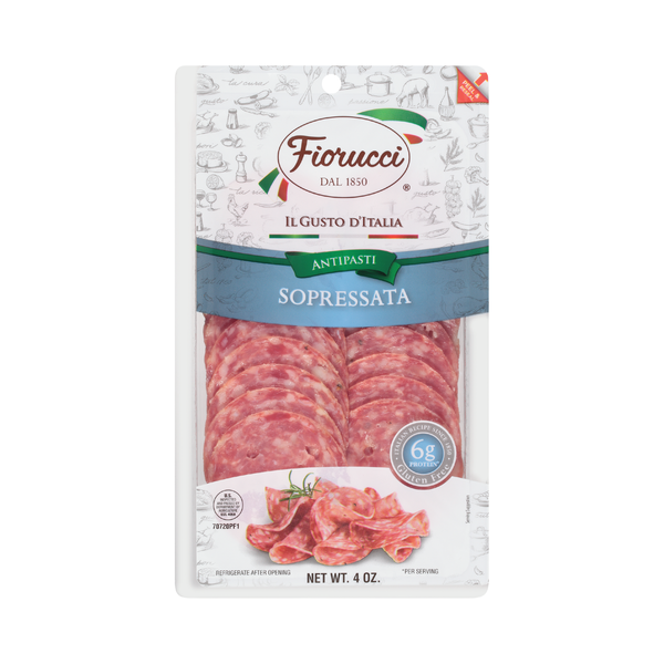 Lunch Meat Fiorucci Pre-Sliced Sopressata,  Resealable Package hero