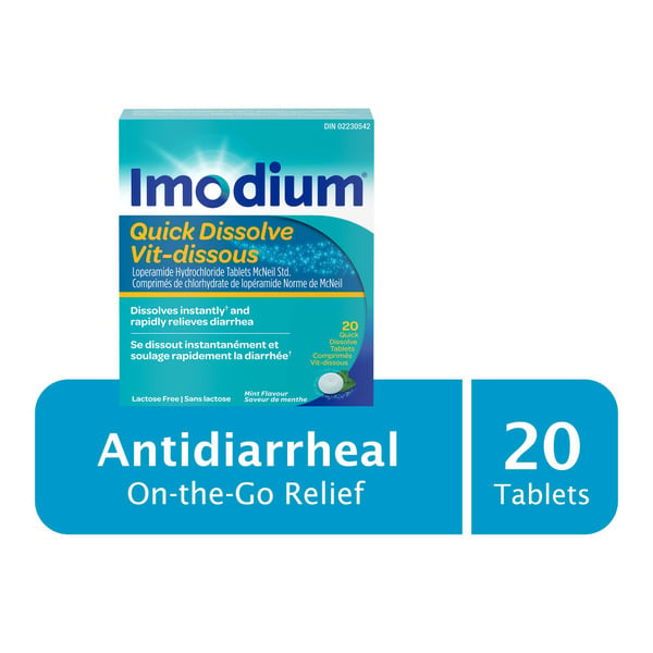 Sleep Aids IMODIUM Quick Dissolve Diarrhea Relief Loperamide Hydrochloride Tablets hero