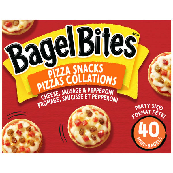 Frozen Pizza HEINZ Bagel Bites Cheese, Sausage & Pepperoni Frozen Pizza Snacks hero