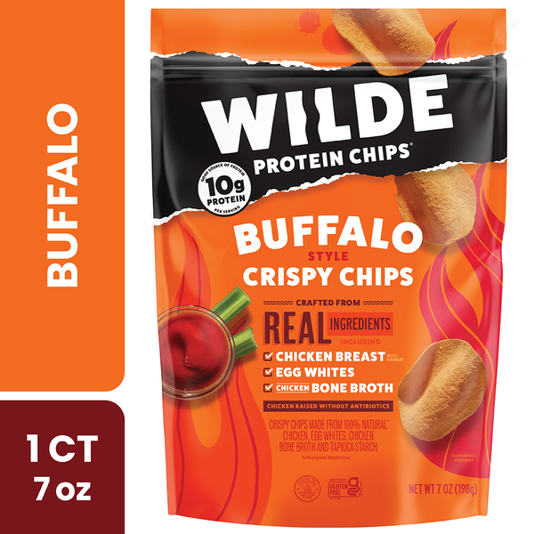 Chips & Pretzels Wilde Chips Buffalo Style Chicken Chips, Gluten-Free, Keto, High Protein hero