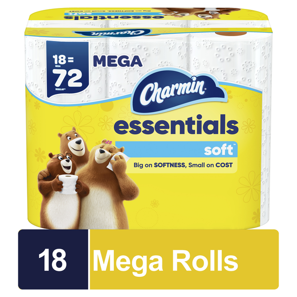 Paper Goods Charmin Essentials Soft Toilet Paper Mega Rolls hero