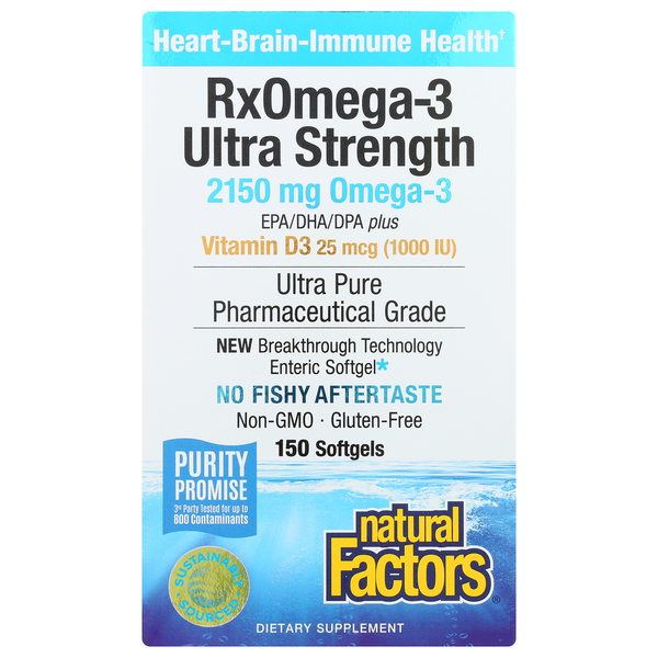 Supplement Oils Natural Factors Rxomega-3 + D3 150 Sg hero