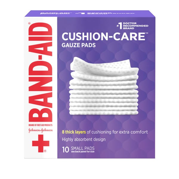 First Aid BAND-AID Cushion Care Gauze Pads, Small, 2 In X 2 In hero