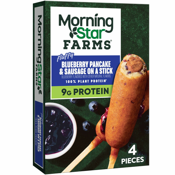 Frozen Meat & Seafood MorningStar Farms Incogmeato Pancake and Sausage on a Stick, Vegan Plant Based Protein, Frozen Breakfast Side hero