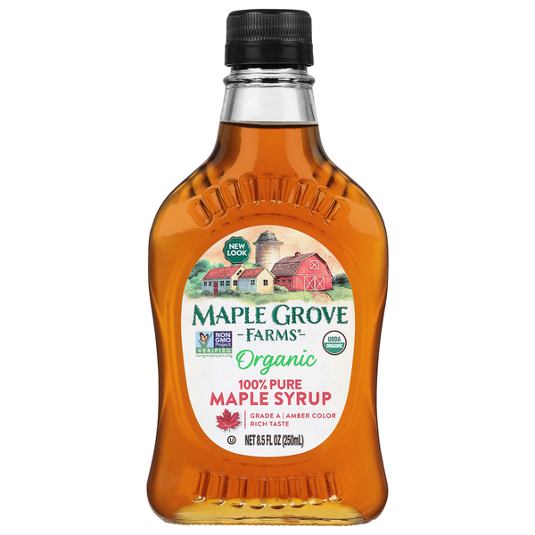 Honeys, Syrups & Nectars Maple Grove Farms of Vermont Maple Syrup, Organic, 100% Pure hero