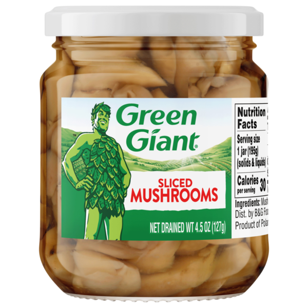 Canned/Jarred Vegetables Green Giant Sliced Mushrooms hero