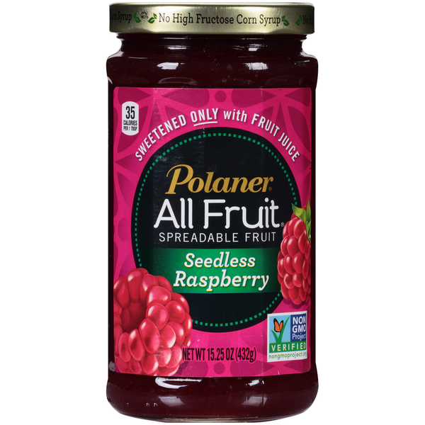 Spreads Polaner Gluten Free Seedless Raspberry Spreadable Fruit Raspberry Fruit Spread hero