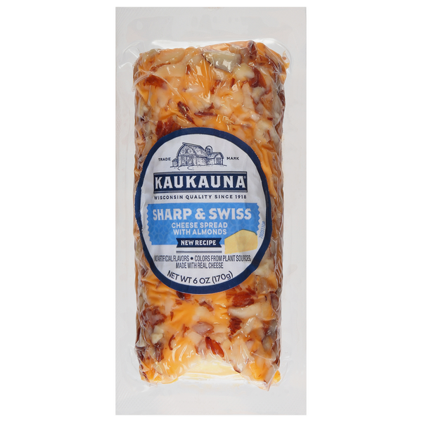 Packaged Cheese Kaukauna Cheese Spread, with Almonds, Sharp & Swiss hero