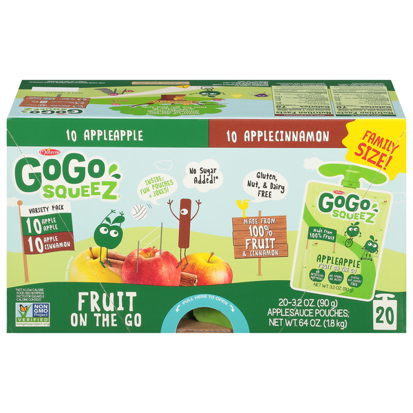 Canned Fruit & Applesauce GoGo Squeez Applesauce, Variety Apple Cinnamon hero