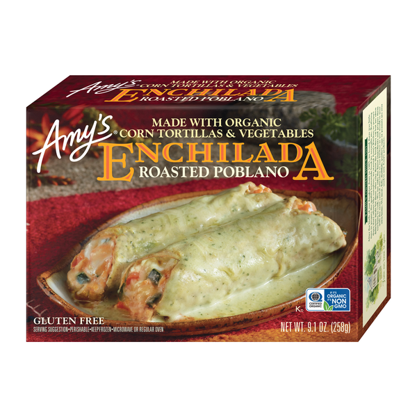 Frozen Meals Amy's Kitchen Roasted Poblano Enchilada hero