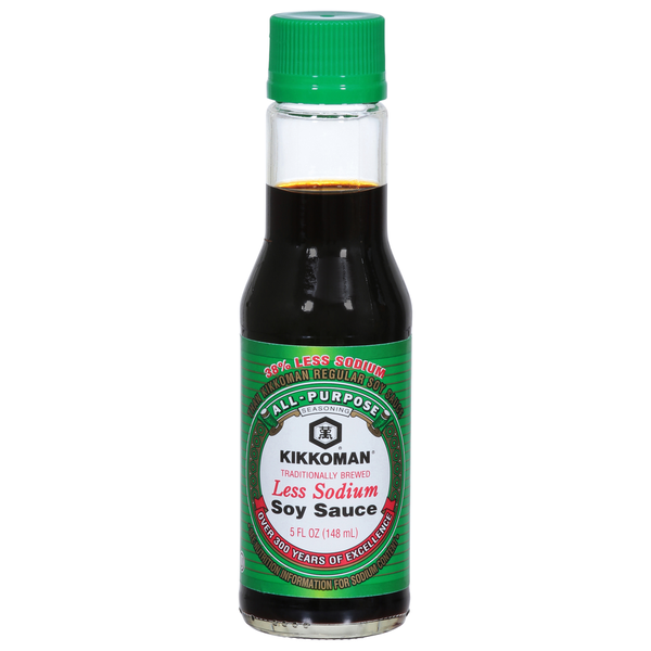 Asian Foods Kikkoman Less Sodium Soy Sauce hero