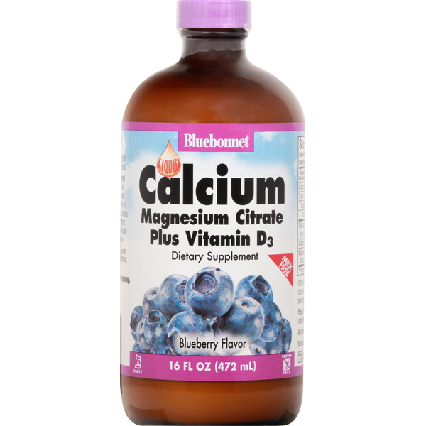 Vitamins & Supplements Bluebonnet Calcium, Blueberry Flavor, Liquid hero