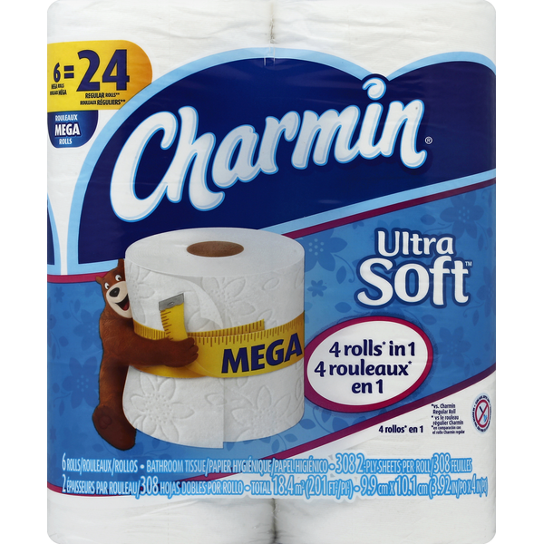 Paper Goods Charmin Ultra Soft Toilet Paper Mega Rolls Toilet Tissue hero