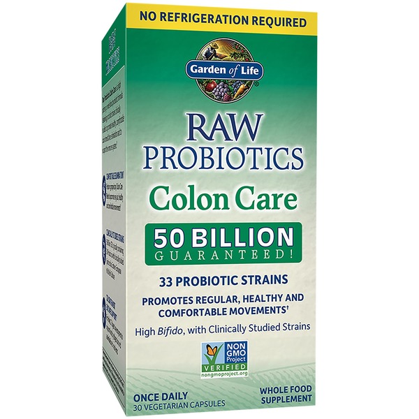 Probiotics Garden of Life Colon Care, Raw Probiotics, Vegetarian Capsules hero