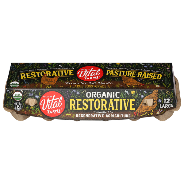 Vital Farms Eggs, Organic Restorative, Grade A, Large hero