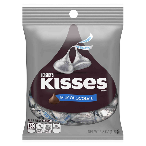 Candy & Chocolate Hershey's Kisses Milk Chocolate Candy, Individually Wrapped, Gluten Free hero