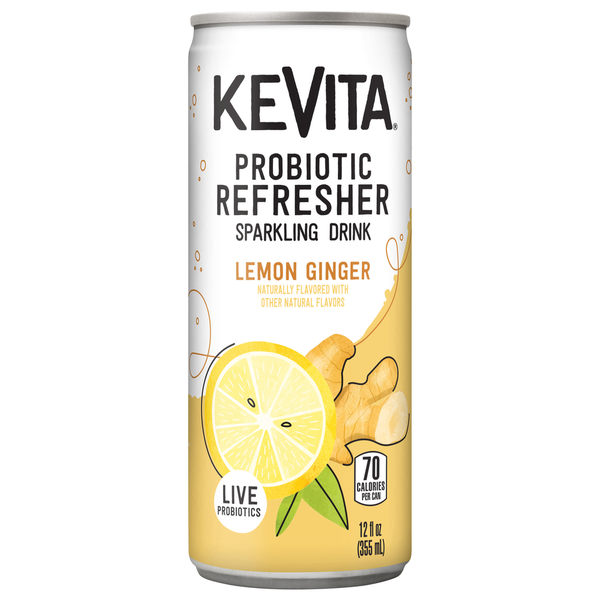 KeVita Sparkling Drink, Lemon Ginger, Probiotic Refresher hero