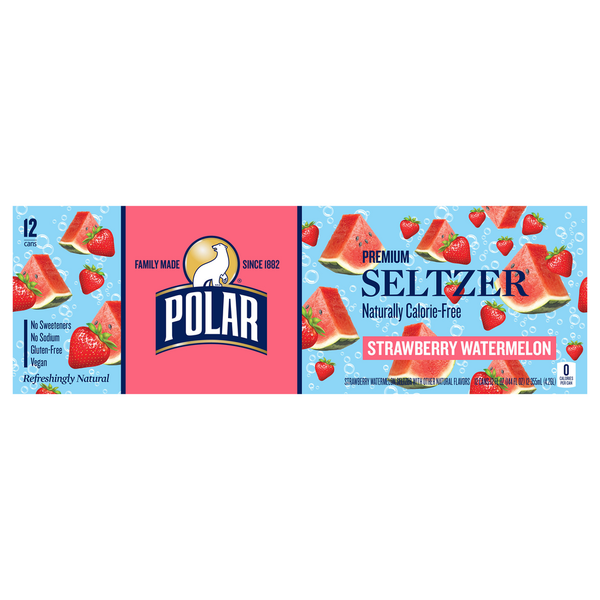 Water, Seltzer & Sparkling Water Polar Seltzer, Premium, Strawberry Watermelon hero