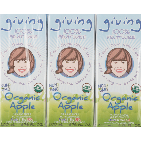 Giving Juice 100% Fruit Juice, Organic, Apple hero