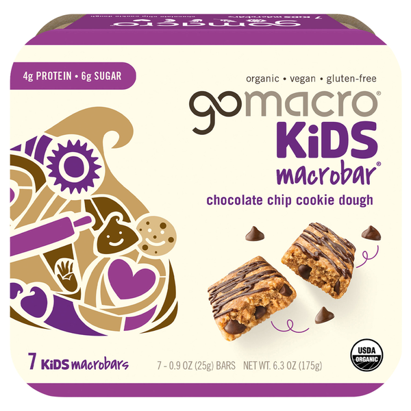 Energy & Granola Bars GoMacro MacroBars, Chocolate Chip Cookie Dough hero