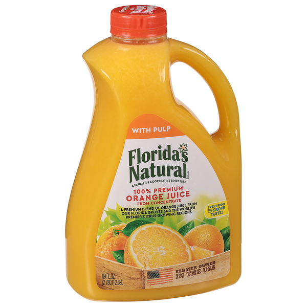 Refrigerated Florida's Natural 100% Juice, Orange, Some Pulp hero