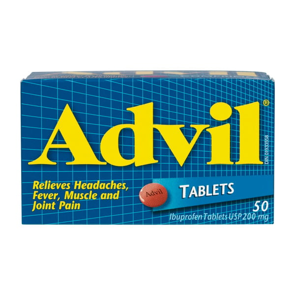 Pain Relievers Advil Regular Strength Ibuprofen Tablets For Headaches And Pain Relief, 50 Count hero