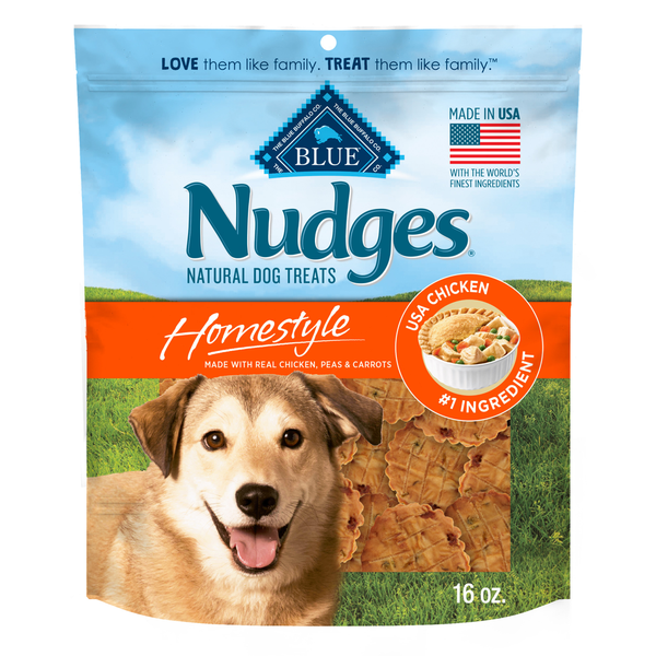 Blue Buffalo Nudges Homestyle Natural Dog Treats, Real Chicken, Peas, and Carrots, 16-oz. Bag hero