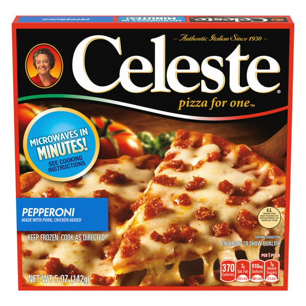 Frozen Pizza Celeste Pizza for One Pepperoni Pizza hero