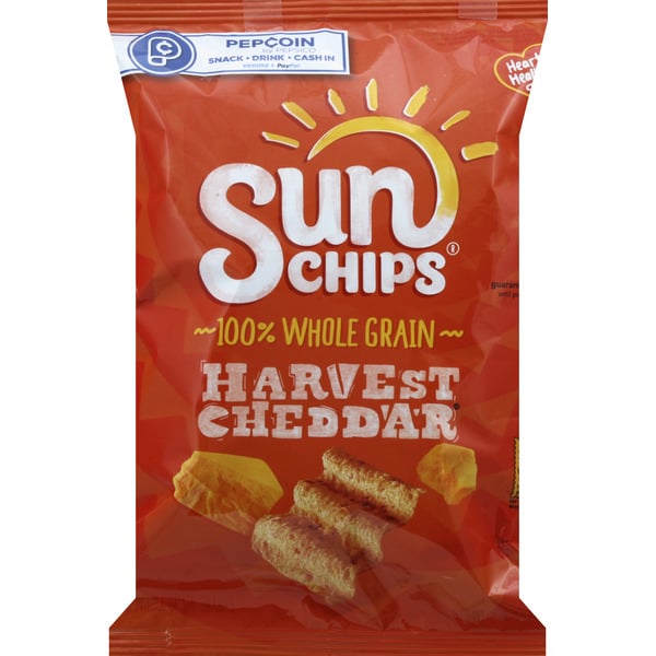 Crackers Sun Chips Flavored Whole Grain Snacks, Harvest Cheddar hero