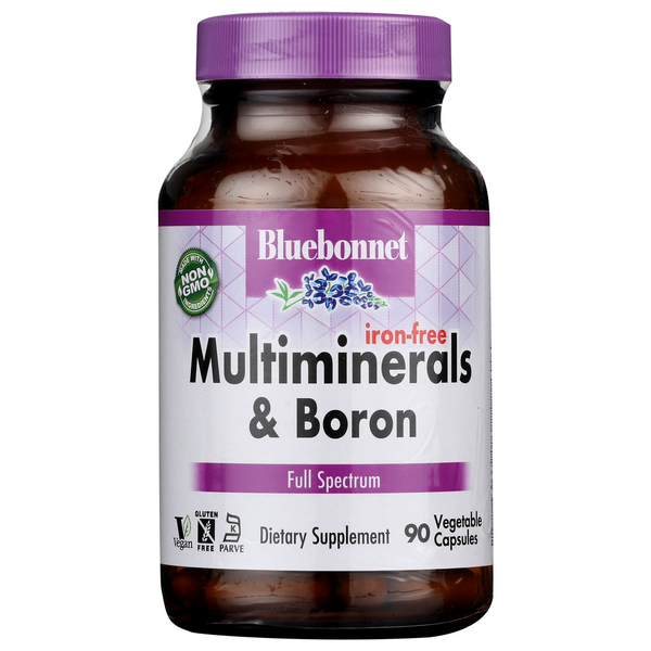 Vitamins & Supplements Bluebonnet Iron-Free Multiminerals & Boron hero