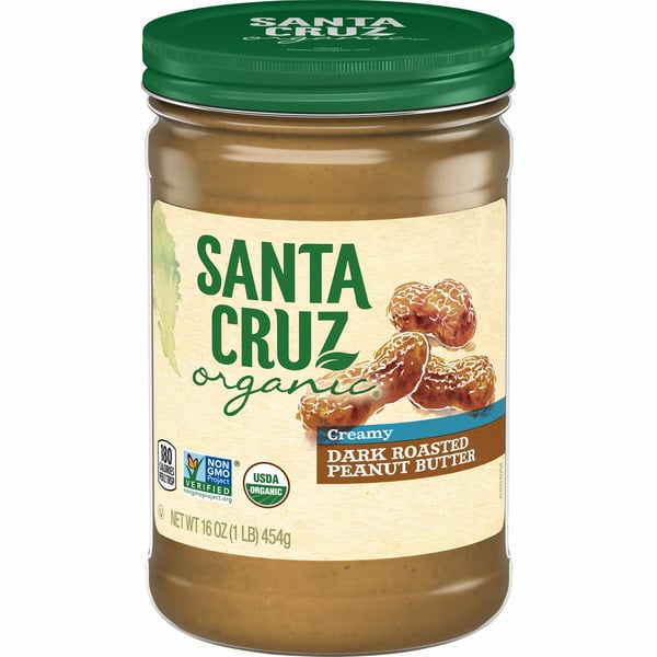 Spreads Santa Cruz Organic Peanut Butter, Dark Roasted, Creamy hero