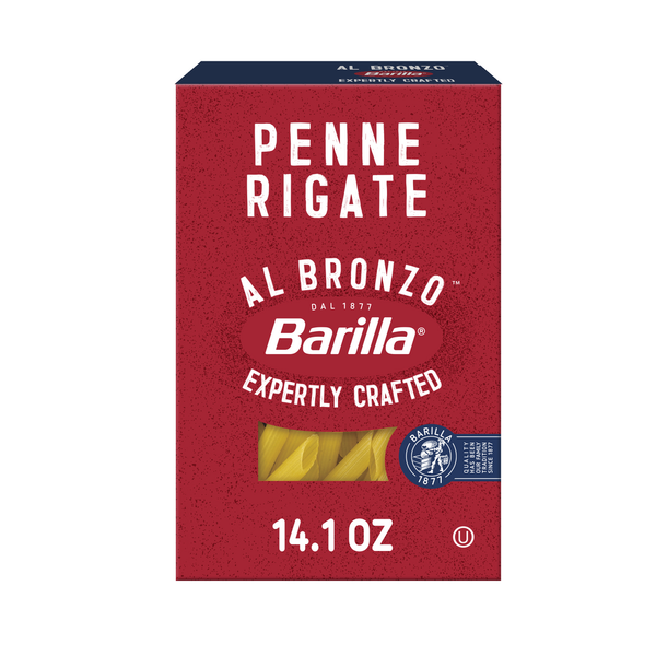 Dry Pasta Barilla Al Bronzo Penne Rigate Pasta - Bronze Cut Pasta, Non-GMO & Kosher hero