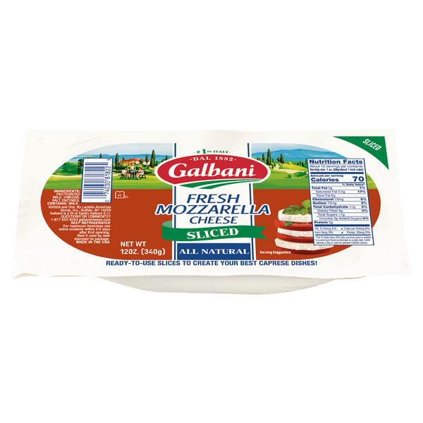 Packaged Cheese Galbani Fresh Mozzarella Sliced Log hero