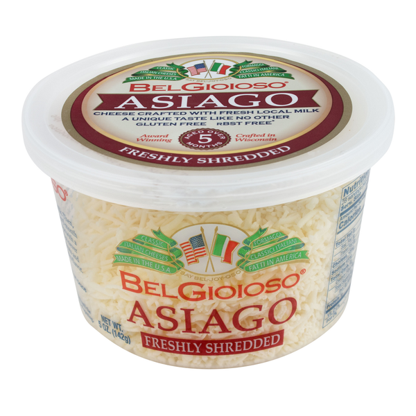 Specialty Cheeses BelGioioso Cheese, Freshly Shredded, Asiago Cup hero