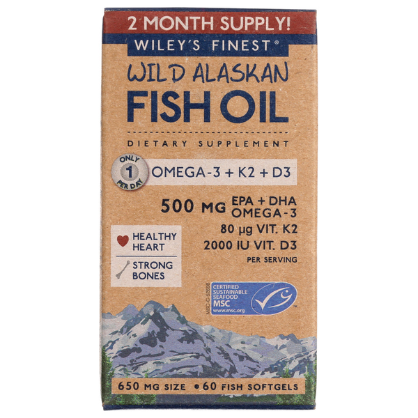 Vitamins & Supplements Wiley's Finest Wild Alaskan Fish Oil - Omega-3 + K2 + D3 - hero