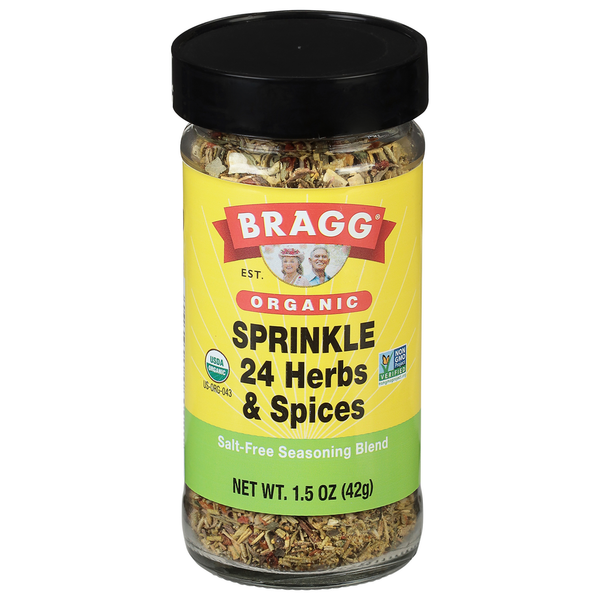 Spices & Seasonings Bragg Salt-Free Seasoning Blend, Sprinkle, 24 Herbs & Spices, Organic hero