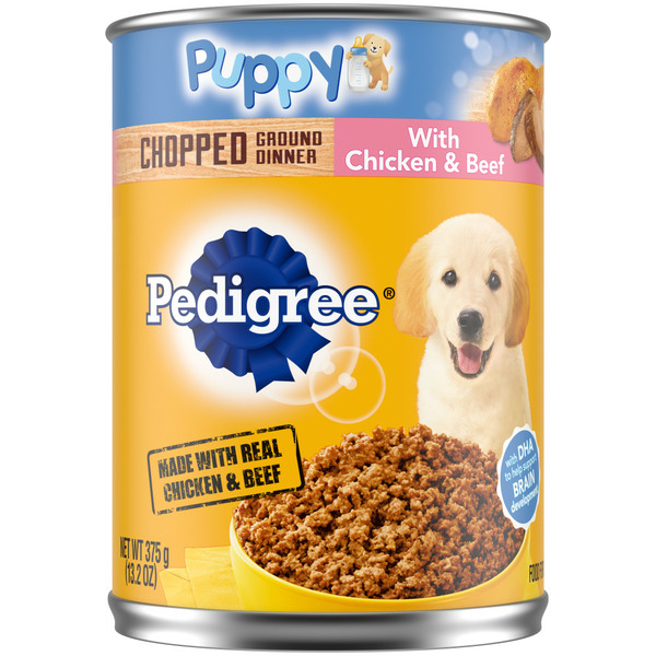 Dog Food & Care Pedigree Puppy Chopped Ground Dinner Dog Food with Chicken & Beef hero