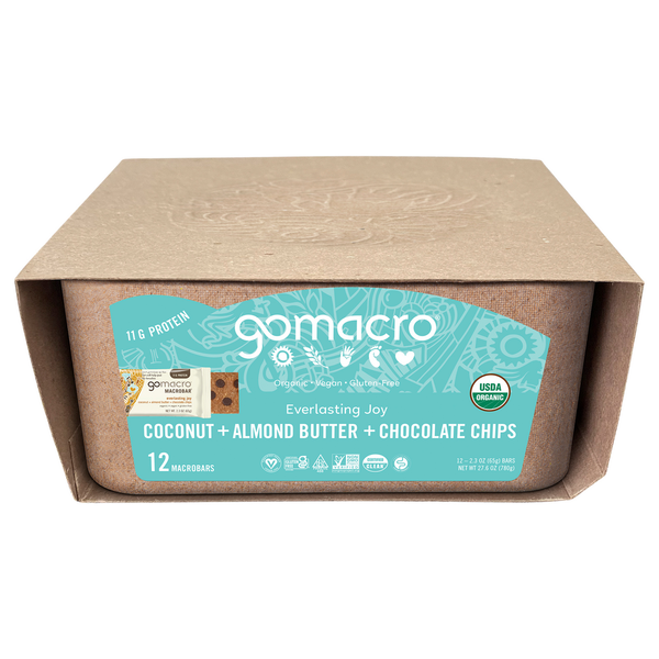 Candy & Chocolate GoMacro MacroBars, Coconut + Almond Butter + Chocolate Chips hero