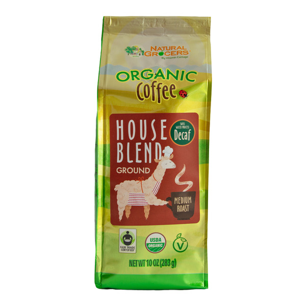 Coffee Natural Grocers Decaf Organic Ground Coffee House Blend hero