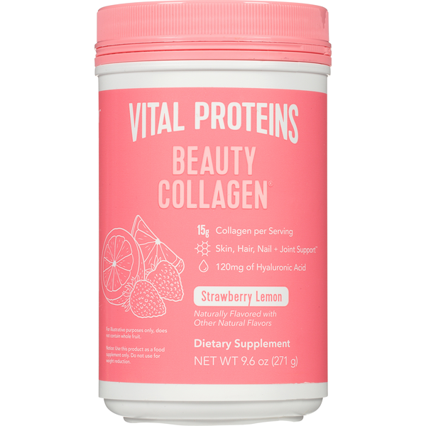 Water, Seltzer & Sparkling Water Vital Proteins Beauty Collagen, Strawberry Lemon hero