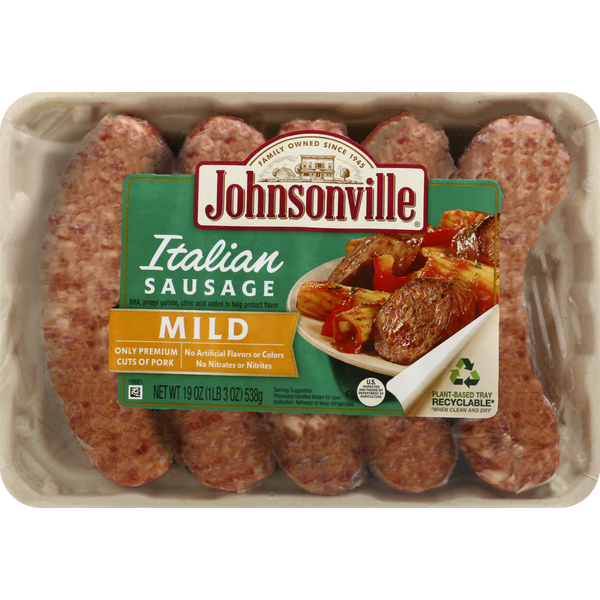 Hot Dogs, Bacon & Sausage Johnsonville Sausage, Italian, Mild hero