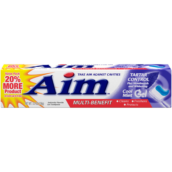 Oral Hygiene Aim Multi-Benefit Tartar Control Cool Mint Gel Toothpaste hero