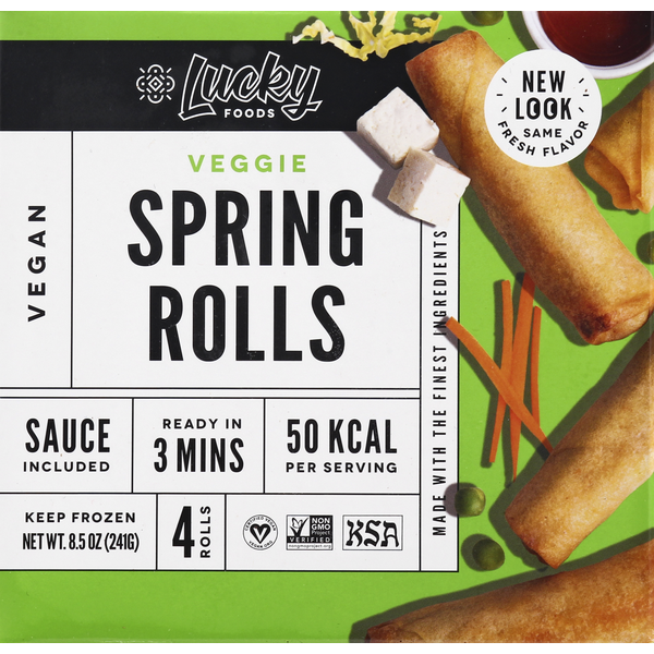 Frozen Vegan & Vegetarian Lucky Foods Veggie Spring Rolls hero