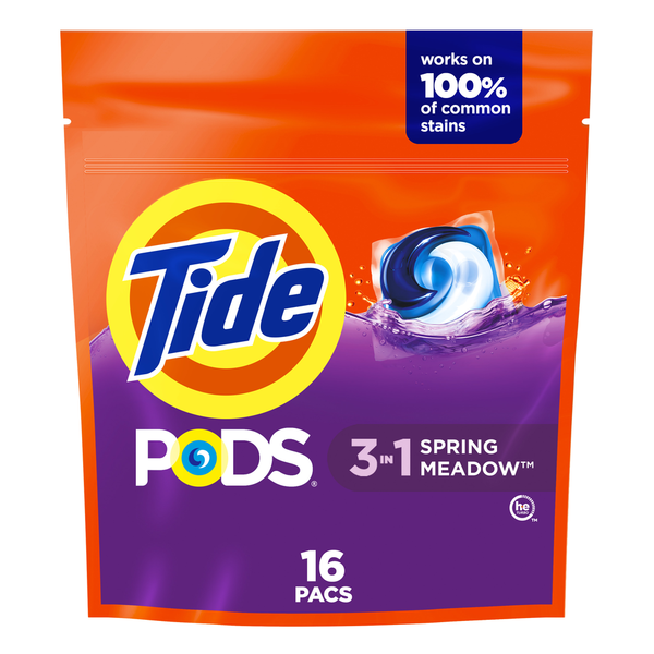 Laundry Tide PODS Liquid Laundry Detergent Pacs, Spring Meadow hero