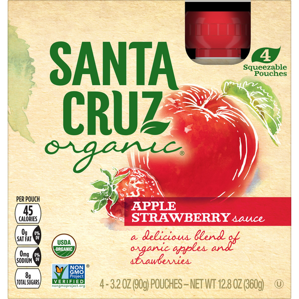 Canned Fruit & Applesauce Santa Cruz Organic Organic Apple strawberry Sauce hero