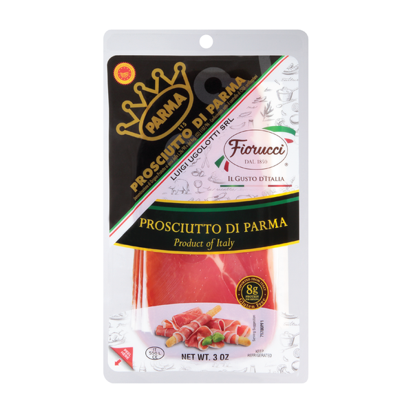 Deli Packaged Specialty Meat Fiorucci Pre-Sliced Imported Prosciutto di Parma,  Easy-to-Open Package hero