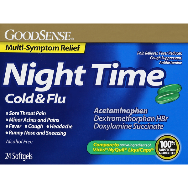 Cold, Flu & Allergy Good Sense Cold & Flu, Night Time, Softgel hero