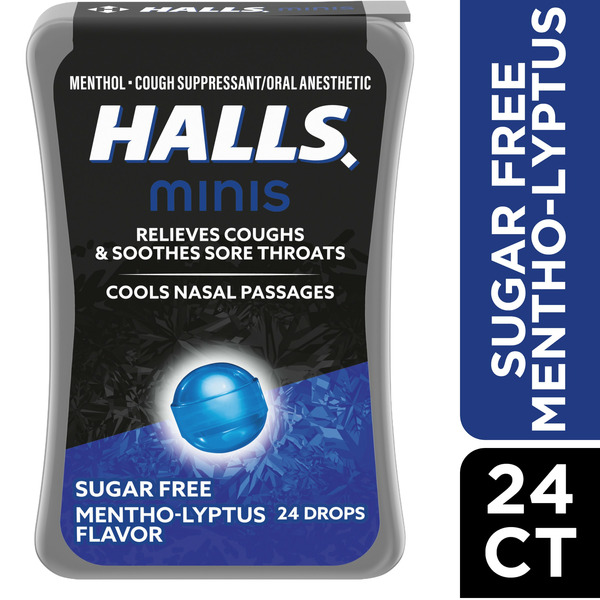 Halls Minis Mentho-Lyptus Flavor Sugar Free Cough Drops hero